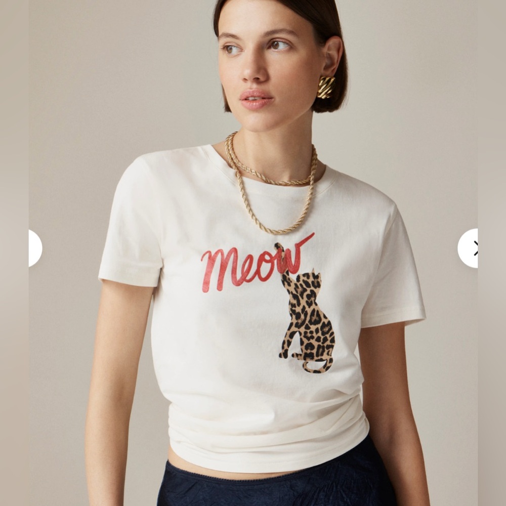 J. Crew Classic Fit Meow T-shirt size Small